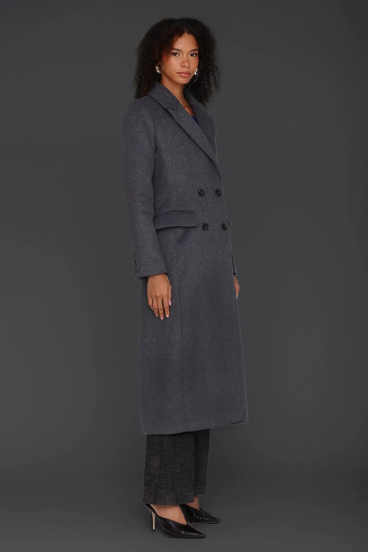 Wool Blend Double Breasted Coat sold by Avec Les Filles product image thumbnail 5