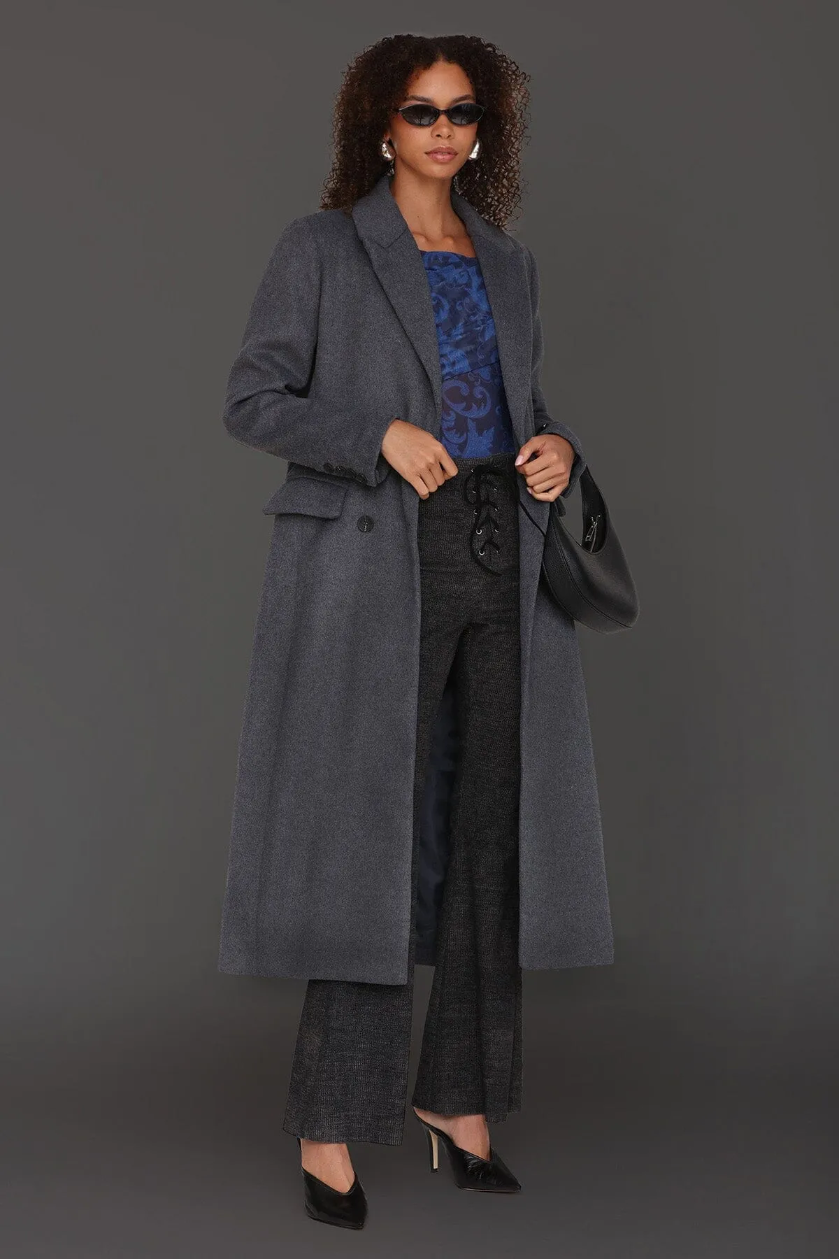 Wool Blend Double Breasted Coat sold by Avec Les Filles product image thumbnail 2