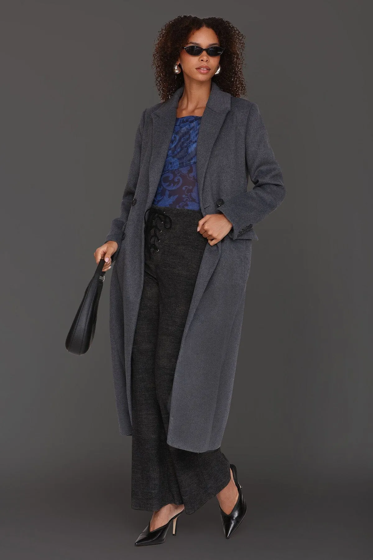 Wool Blend Double Breasted Coat sold by Avec Les Filles