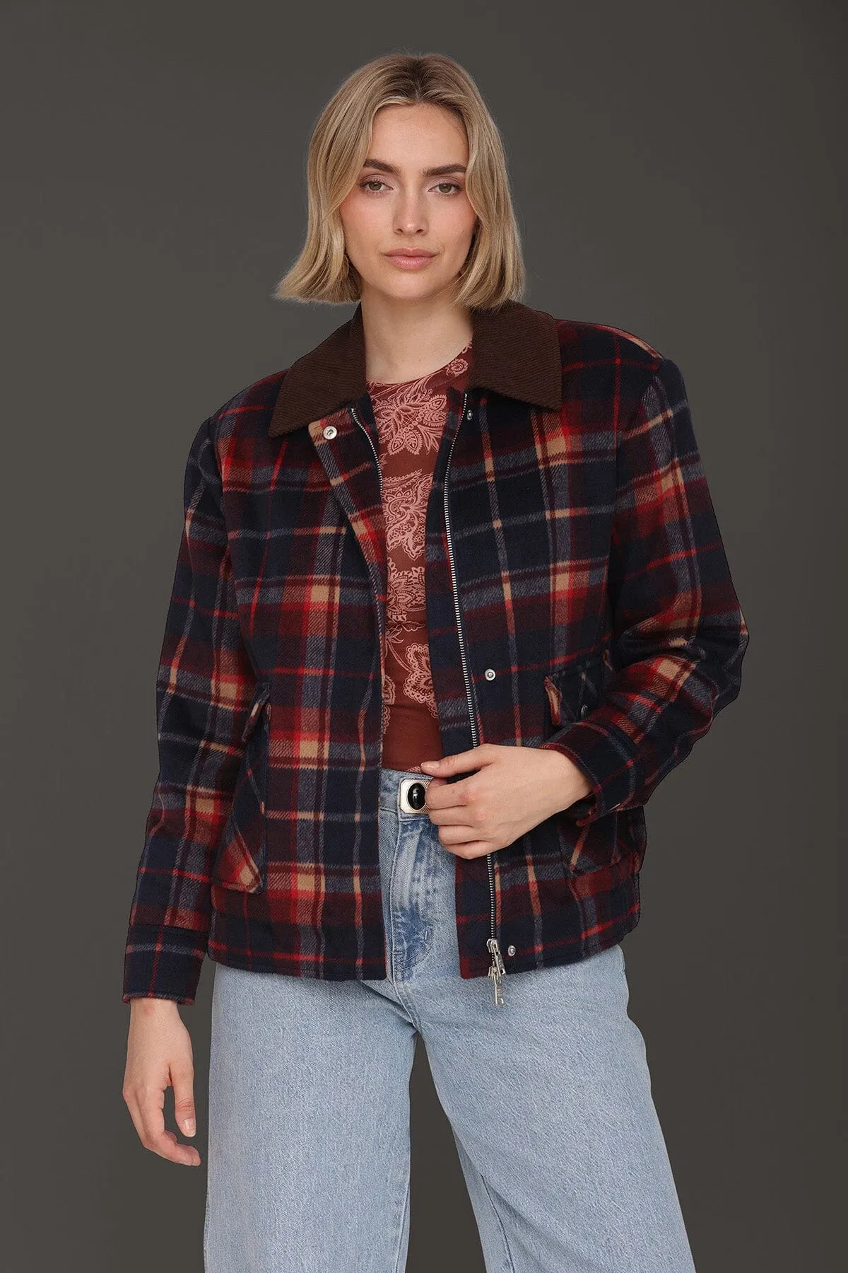 Heritage Plaid Bomber Jacket sold by Avec Les Filles product image thumbnail 3
