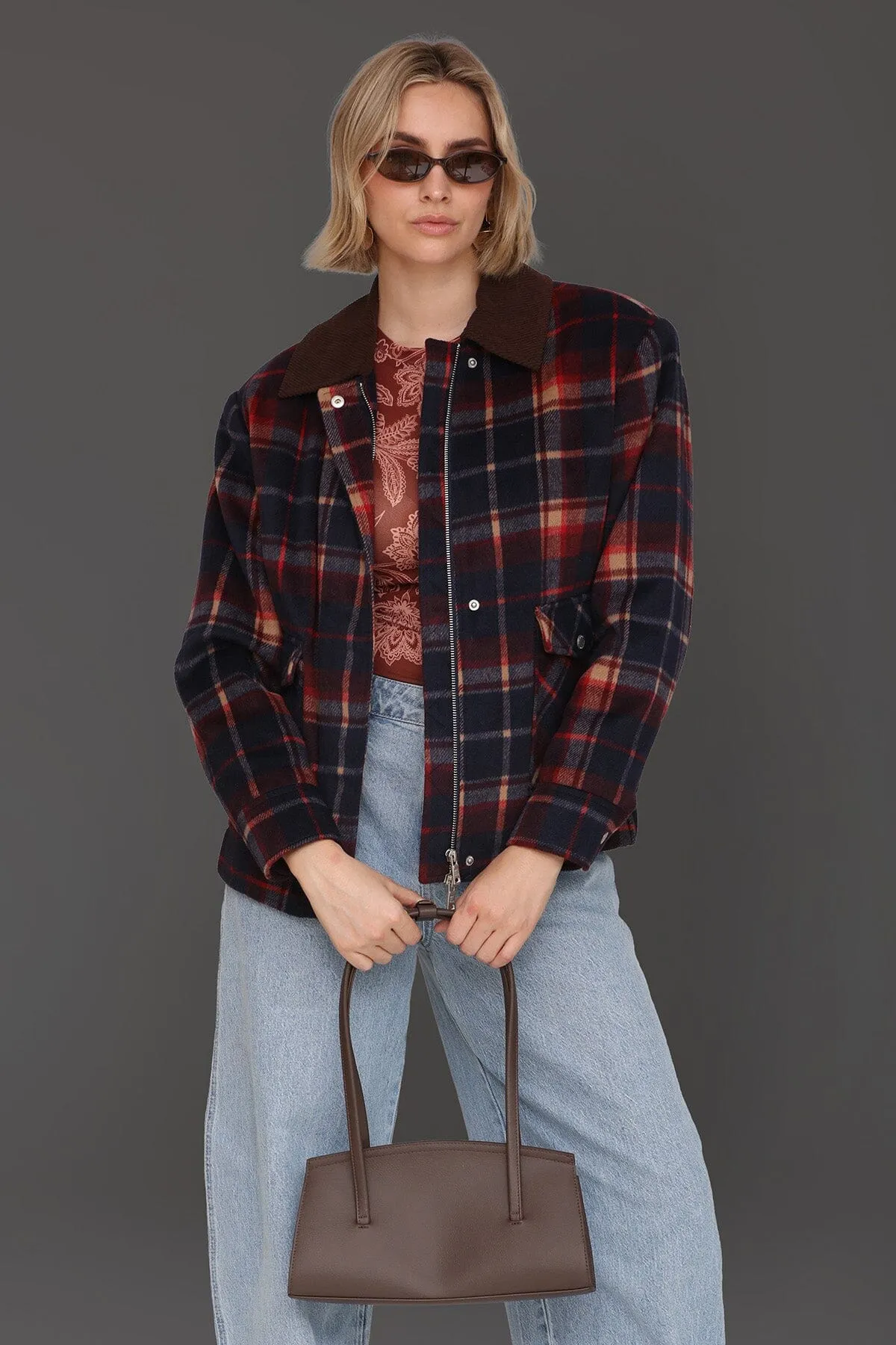 Heritage Plaid Bomber Jacket sold by Avec Les Filles