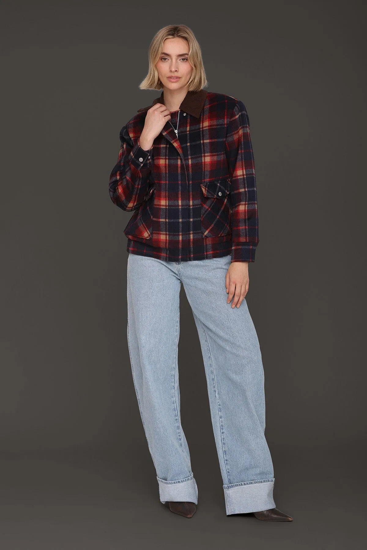 Heritage Plaid Bomber Jacket sold by Avec Les Filles product image thumbnail 4