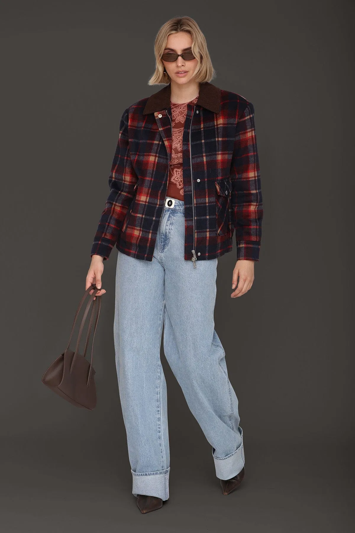 Heritage Plaid Bomber Jacket sold by Avec Les Filles product image thumbnail 2