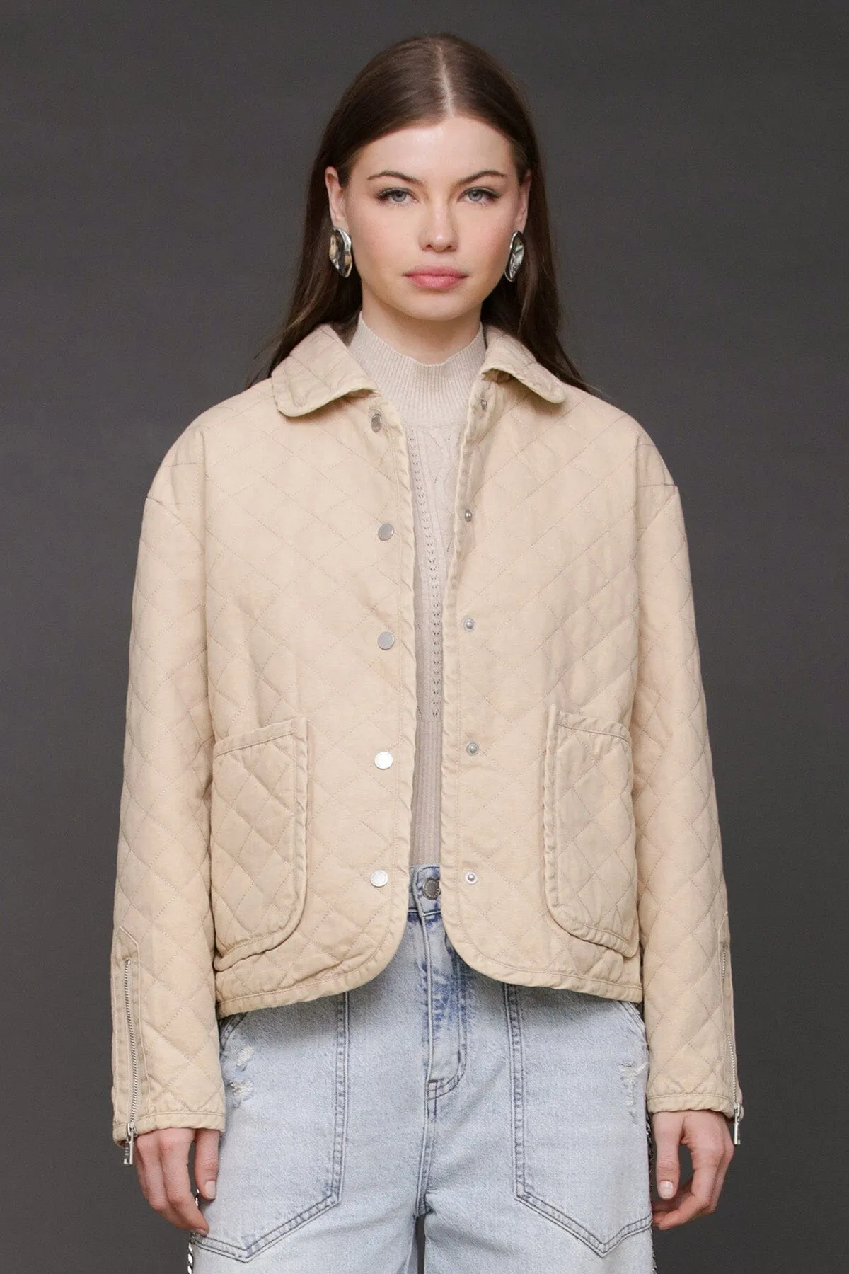 Quilted Cotton Field Jacket sold by Avec Les Filles product image thumbnail 2