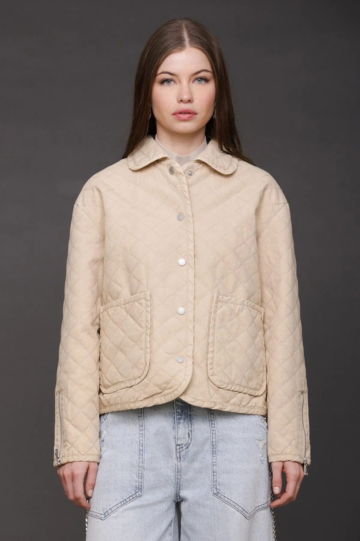 Quilted Cotton Field Jacket sold by Avec Les Filles product image thumbnail 3