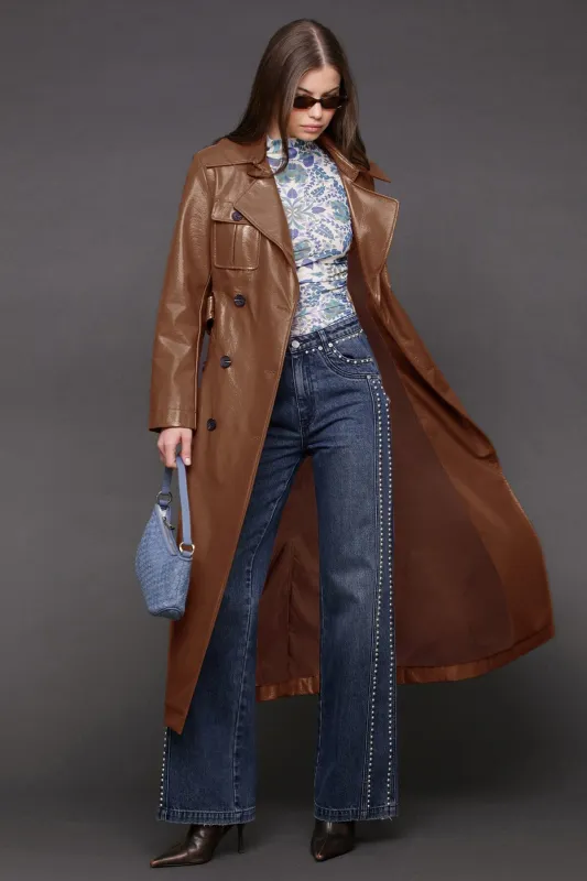 Faux-Ever Leather™ Belted Utility Trench Coat made by Avec Les Filles