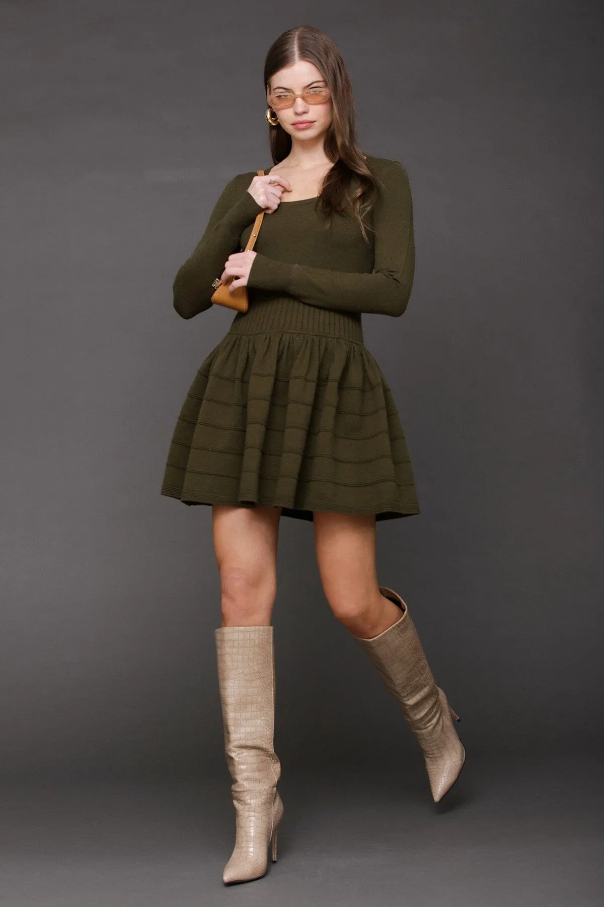 Drop-Waist Mini Sweater Dress sold by Avec Les Filles