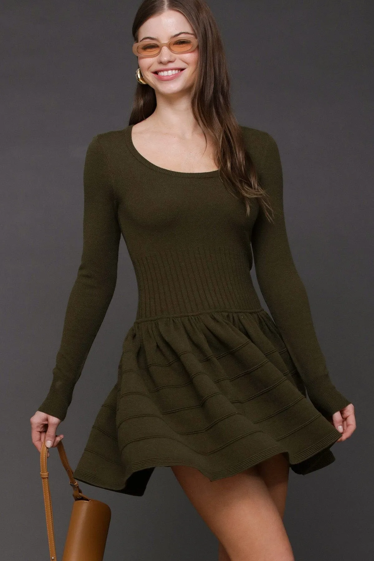 Drop-Waist Mini Sweater Dress sold by Avec Les Filles product image thumbnail 2
