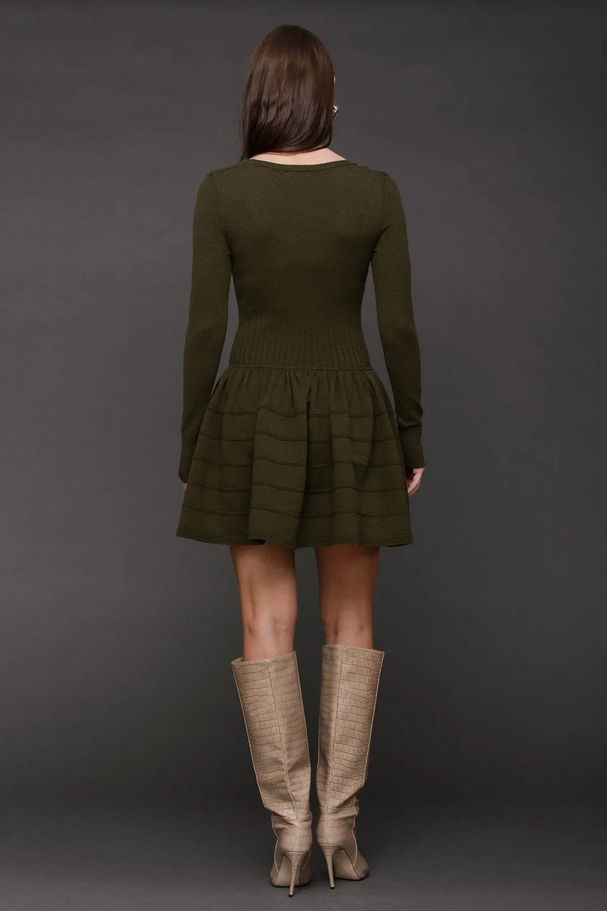 Drop-Waist Mini Sweater Dress sold by Avec Les Filles product image thumbnail 5