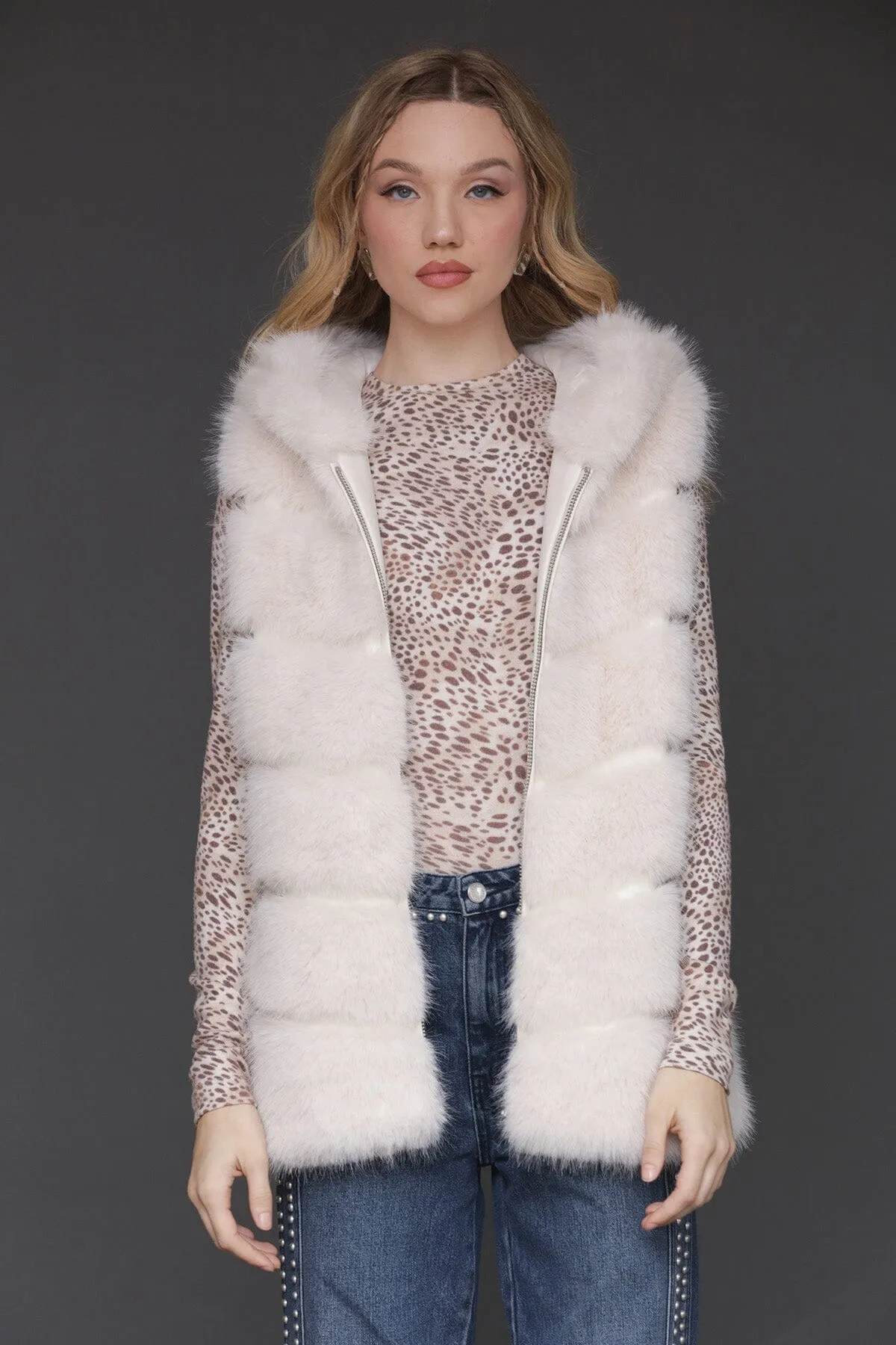 Luxe Faux Fur Paneled Vest sold by Avec Les Filles product image thumbnail 3