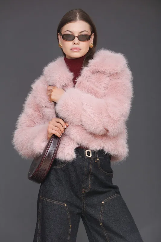 Luxe Faux Fur Paneled Coat sold by Avec Les Filles