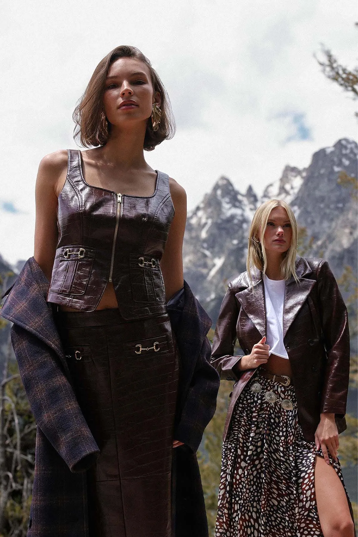 Equestrian Faux Croc Vest Top sold by Avec Les Filles product image thumbnail 2