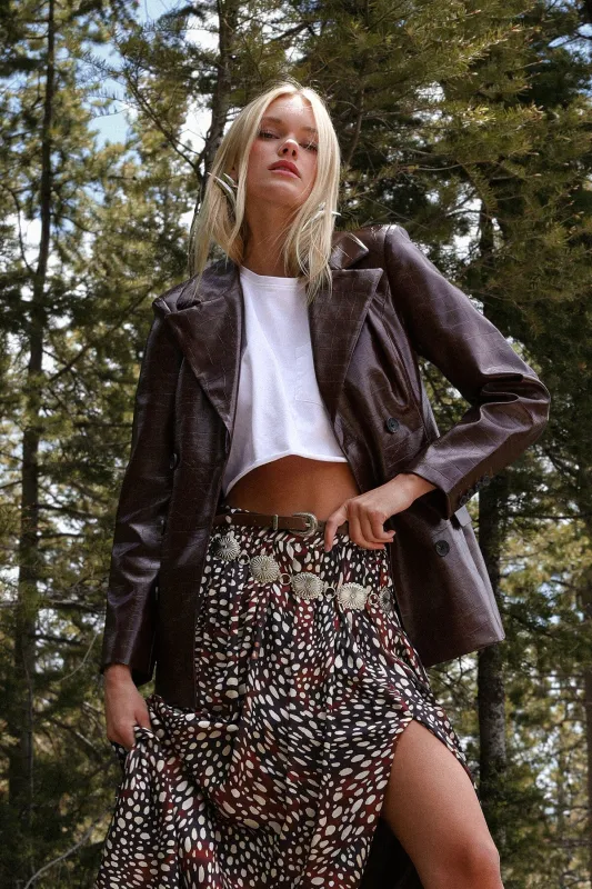 Faux Croc Tailored Blazer sold by Avec Les Filles