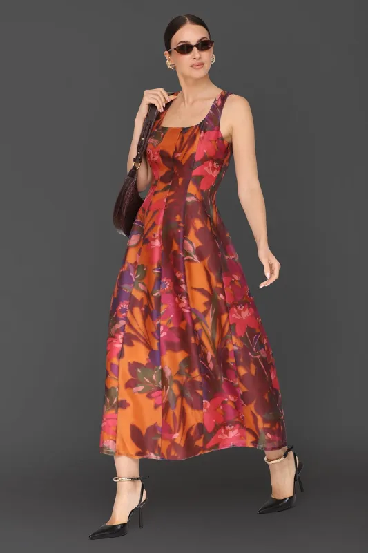 Fall Floral Fit & Flare Maxi Dress sold by Avec Les Filles