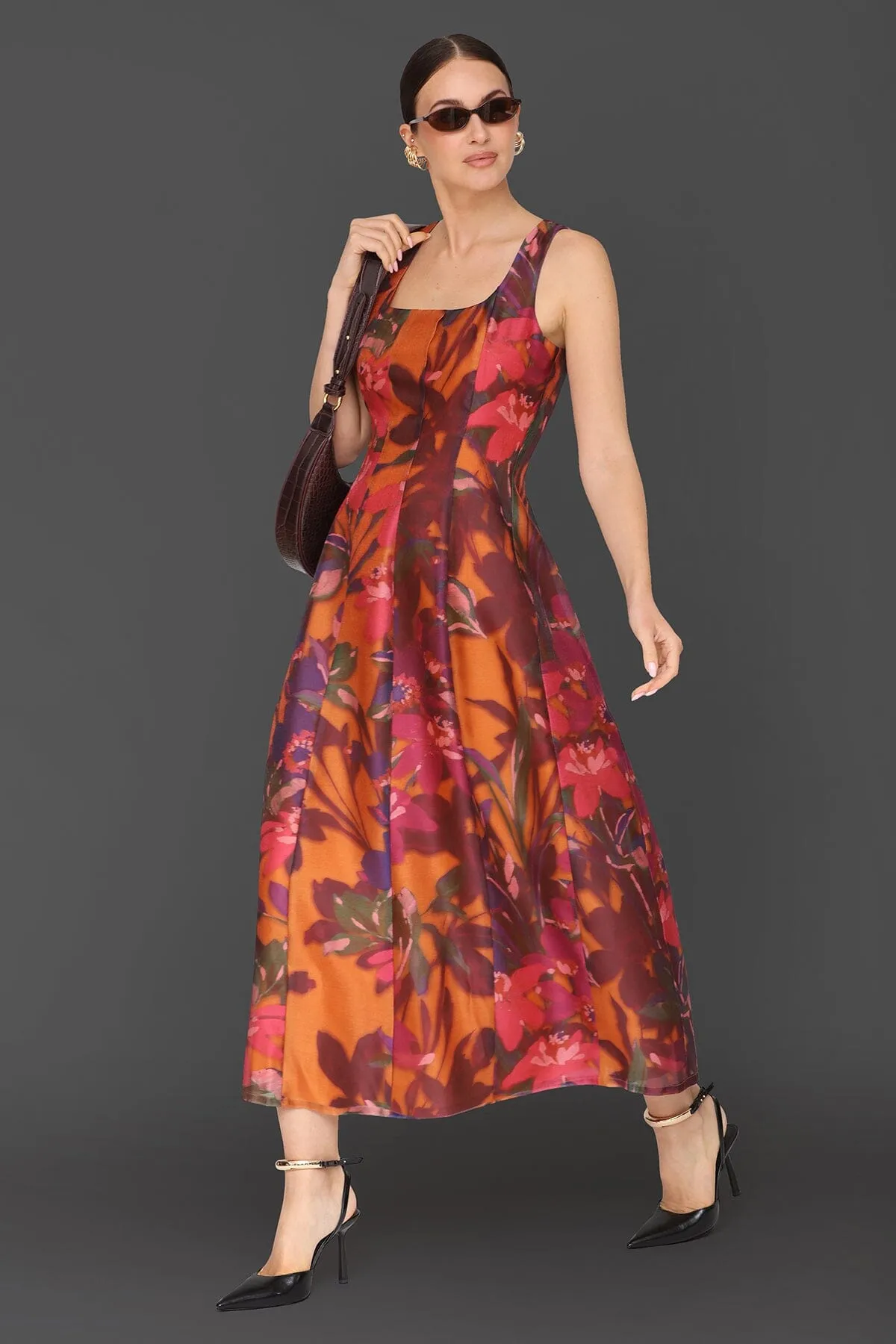 Fall Floral Fit & Flare Maxi Dress sold by Avec Les Filles