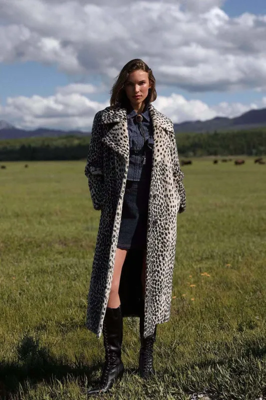 Cheetah Faux Fur Belted Maxi Coat sold by Avec Les Filles