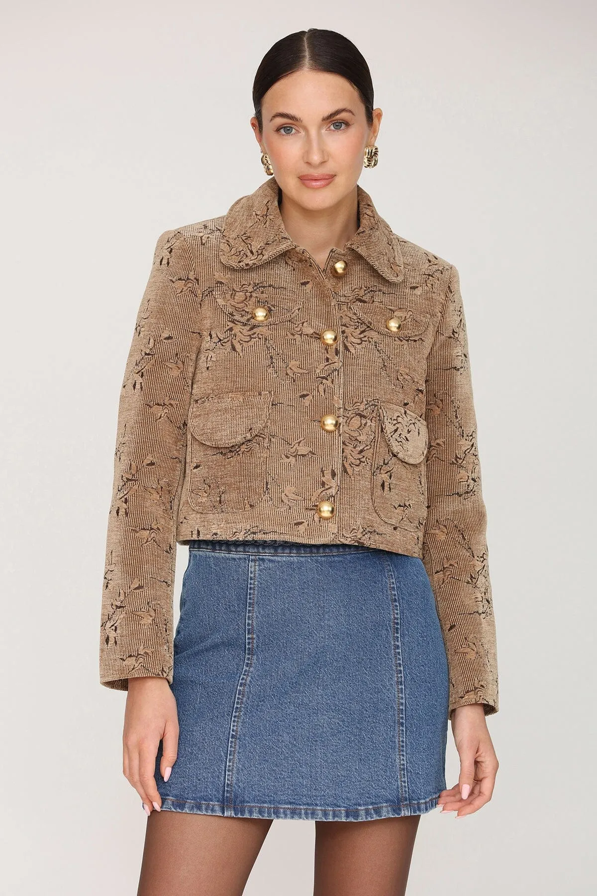 Floral Corduroy Tailored Jacket sold by Avec Les Filles product image thumbnail 4