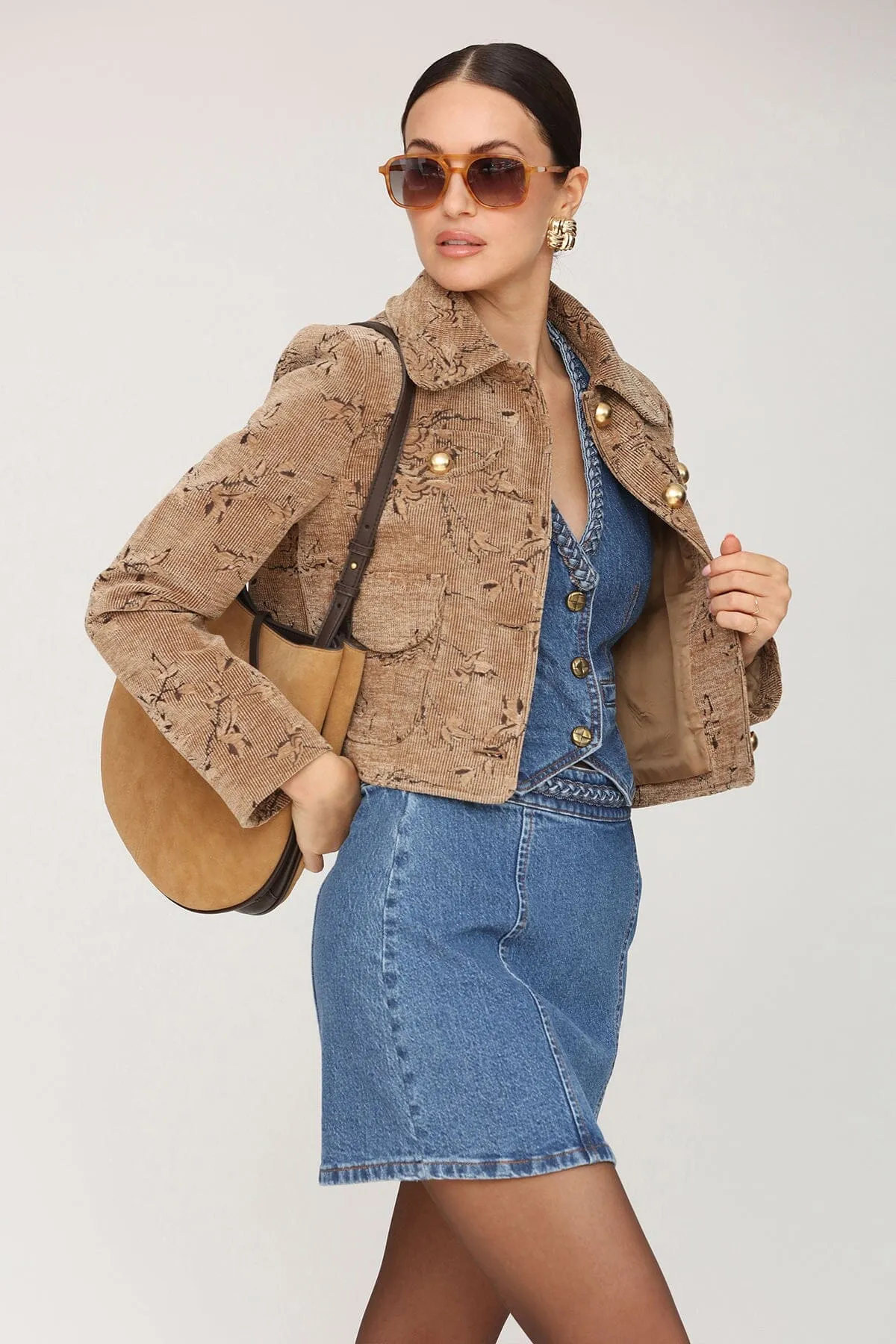 Floral Corduroy Tailored Jacket sold by Avec Les Filles