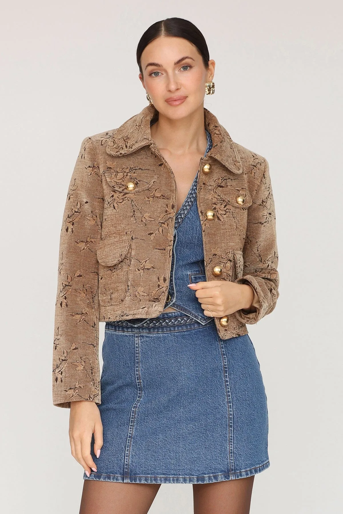 Floral Corduroy Tailored Jacket sold by Avec Les Filles product image thumbnail 3