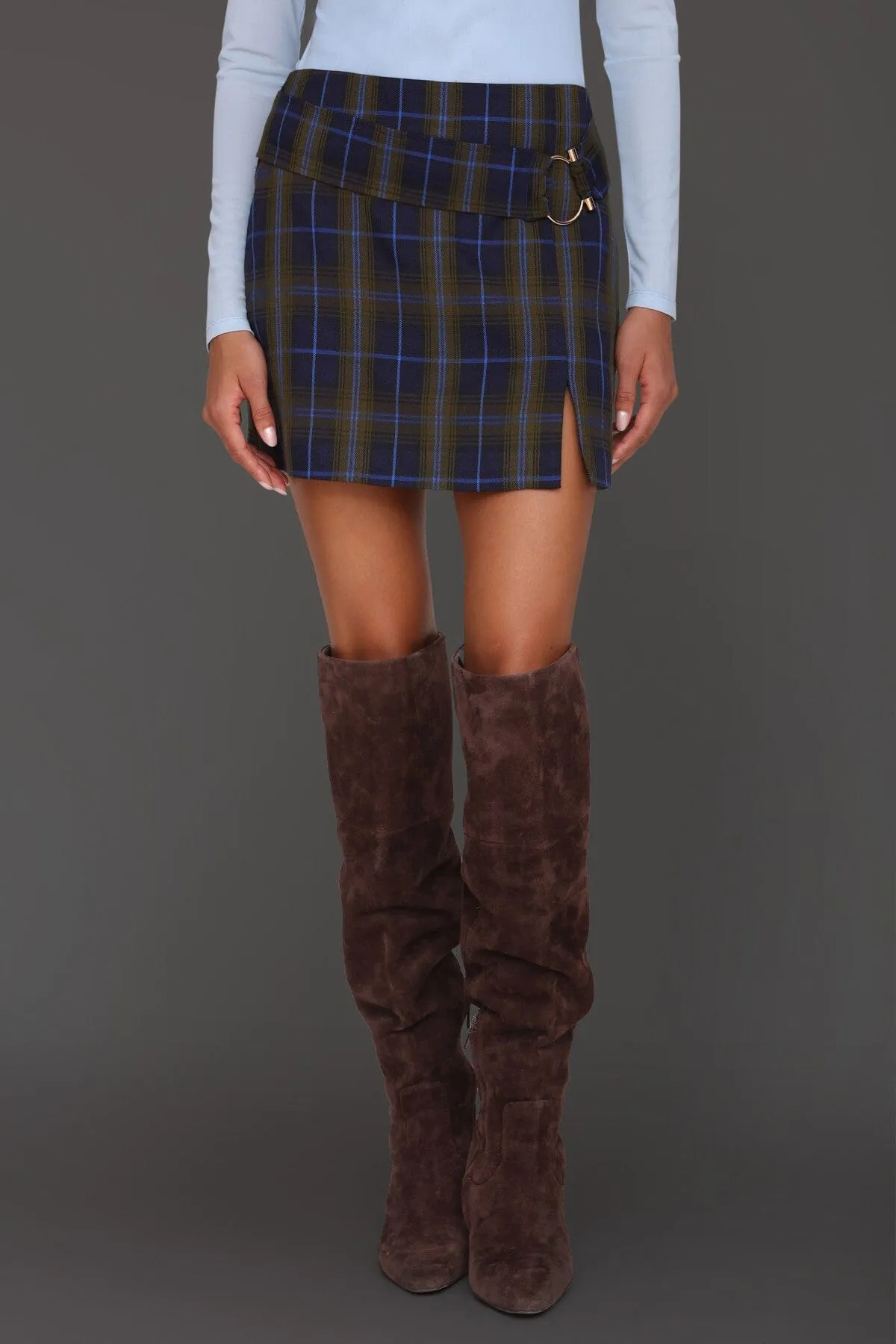 Plaid Tailored Mini Skirt sold by Avec Les Filles product image thumbnail 3