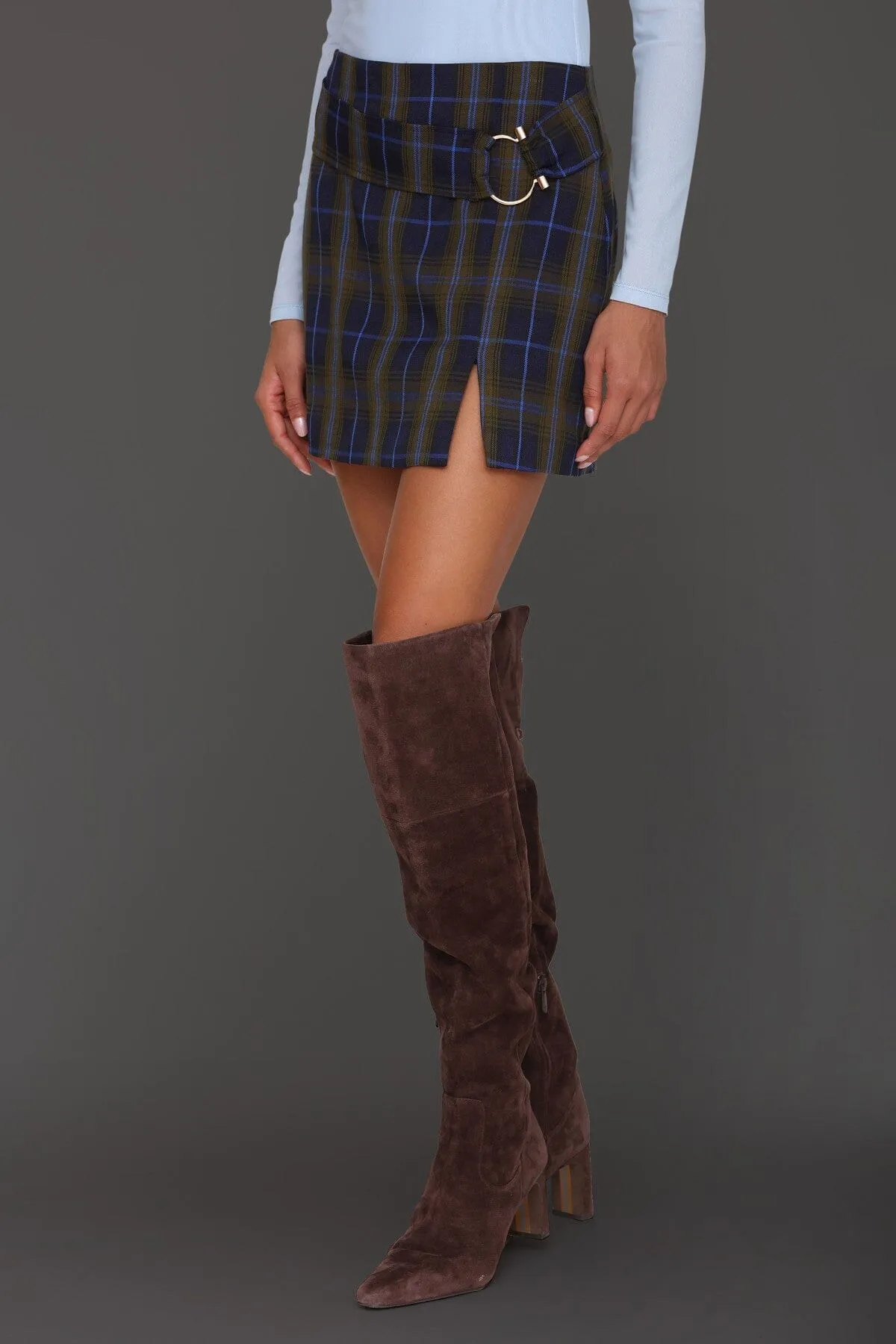 Plaid Tailored Mini Skirt sold by Avec Les Filles product image thumbnail 4