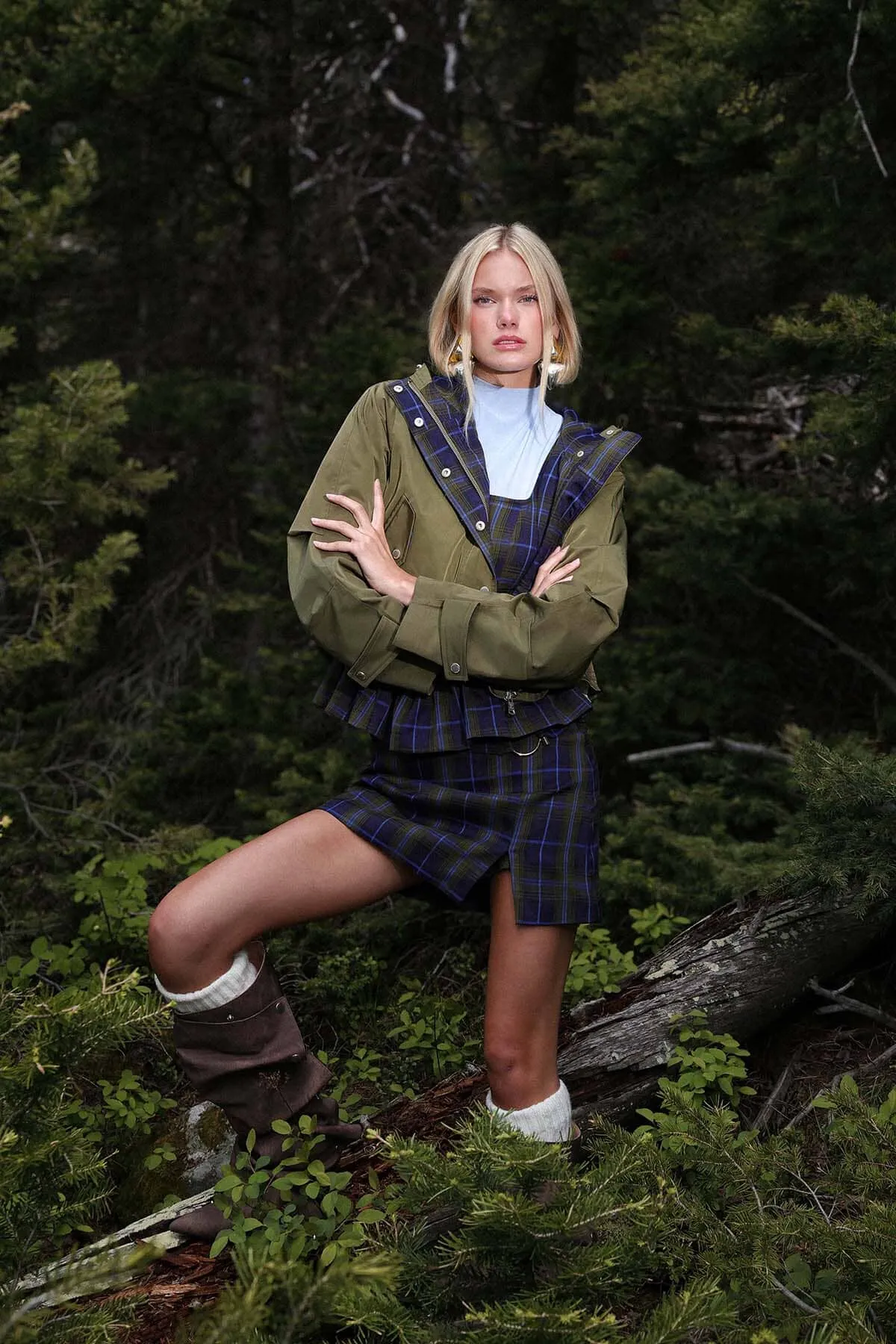 Plaid Tailored Mini Skirt sold by Avec Les Filles product image thumbnail 2