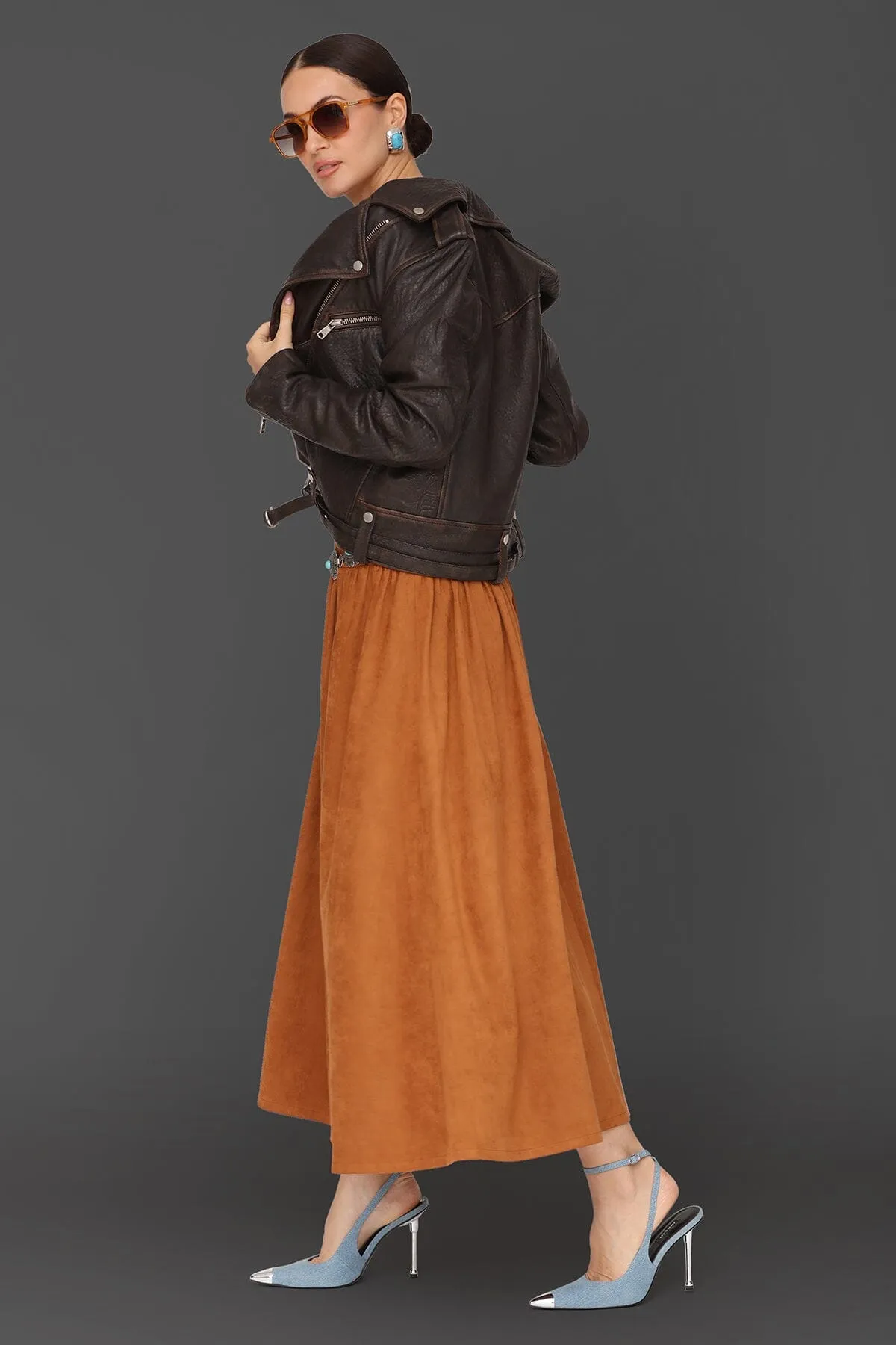 Genuine Leather Western Belted Biker Jacket sold by Avec Les Filles product image thumbnail 2