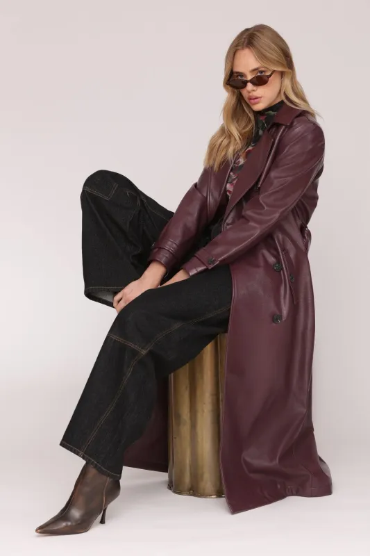 Faux-Ever Leather™ Classic Belted Trench Coat sold by Avec Les Filles