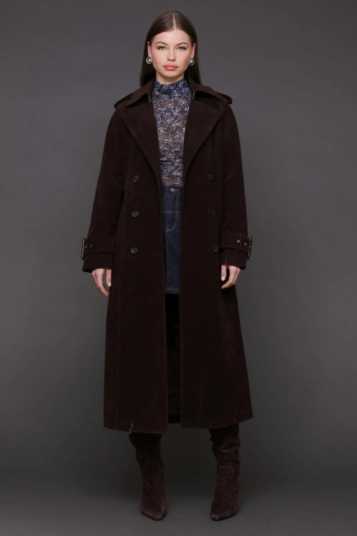 Faux Suede Utility Trench Coat sold by Avec Les Filles product image thumbnail 4