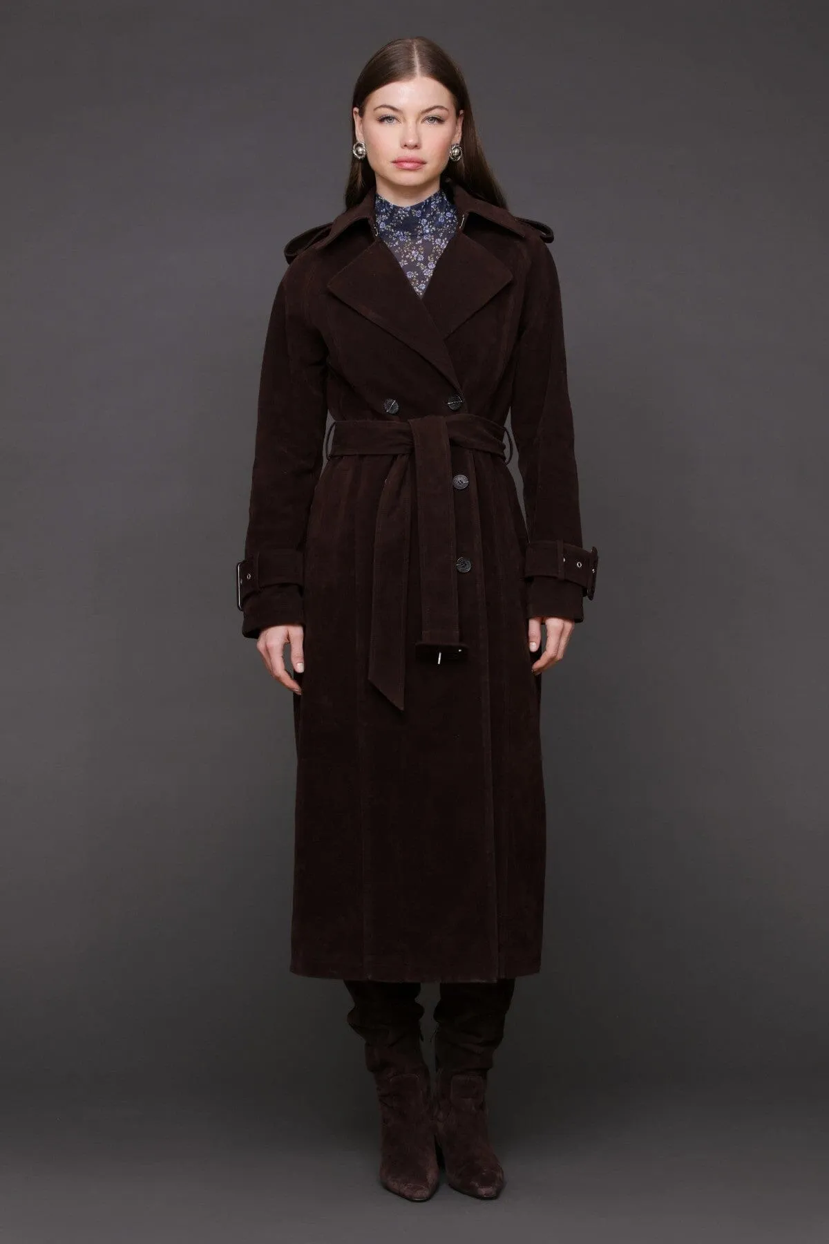 Faux Suede Utility Trench Coat sold by Avec Les Filles product image thumbnail 5