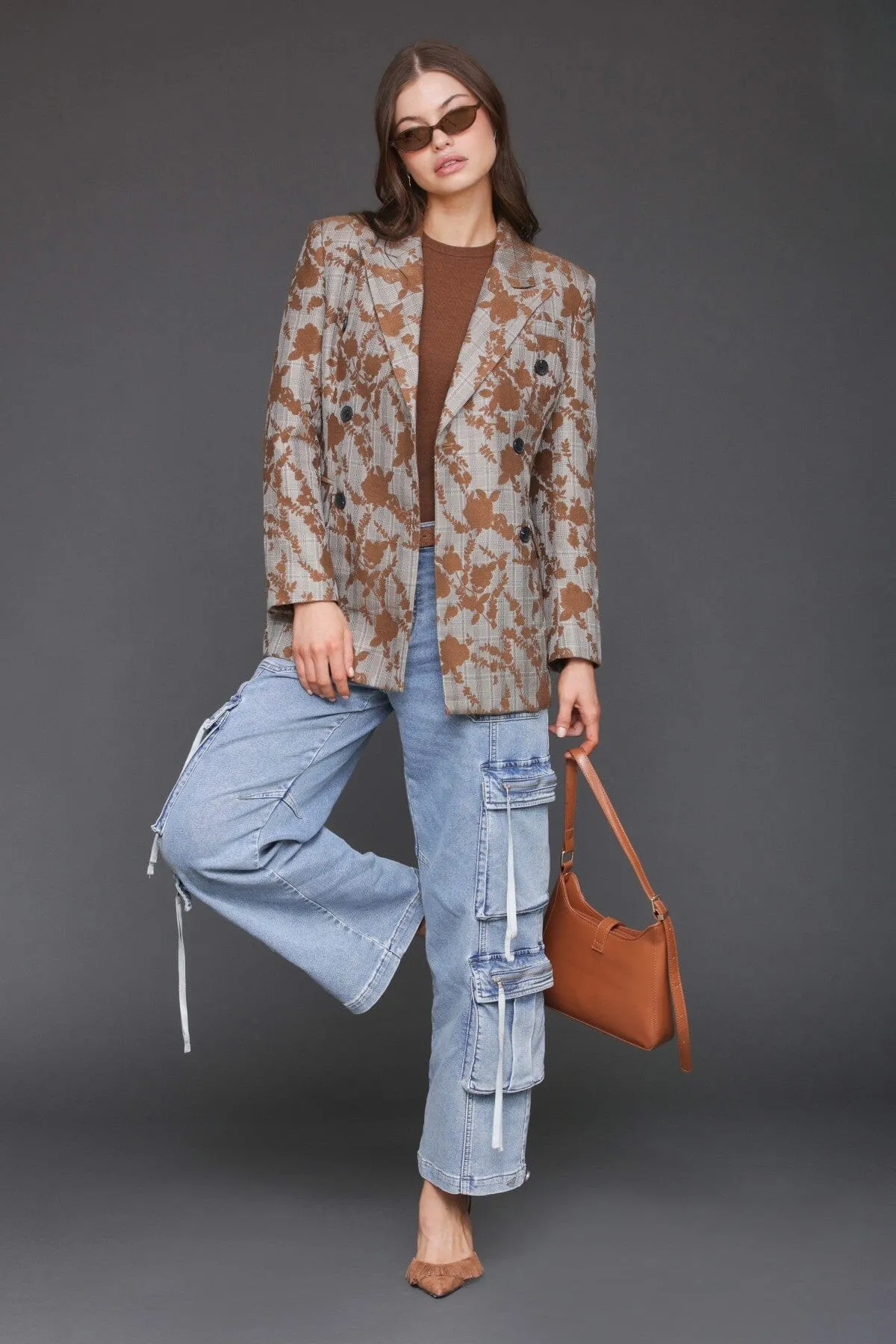 Floral Jacquard Hourglass Blazer sold by Avec Les Filles product image thumbnail 2