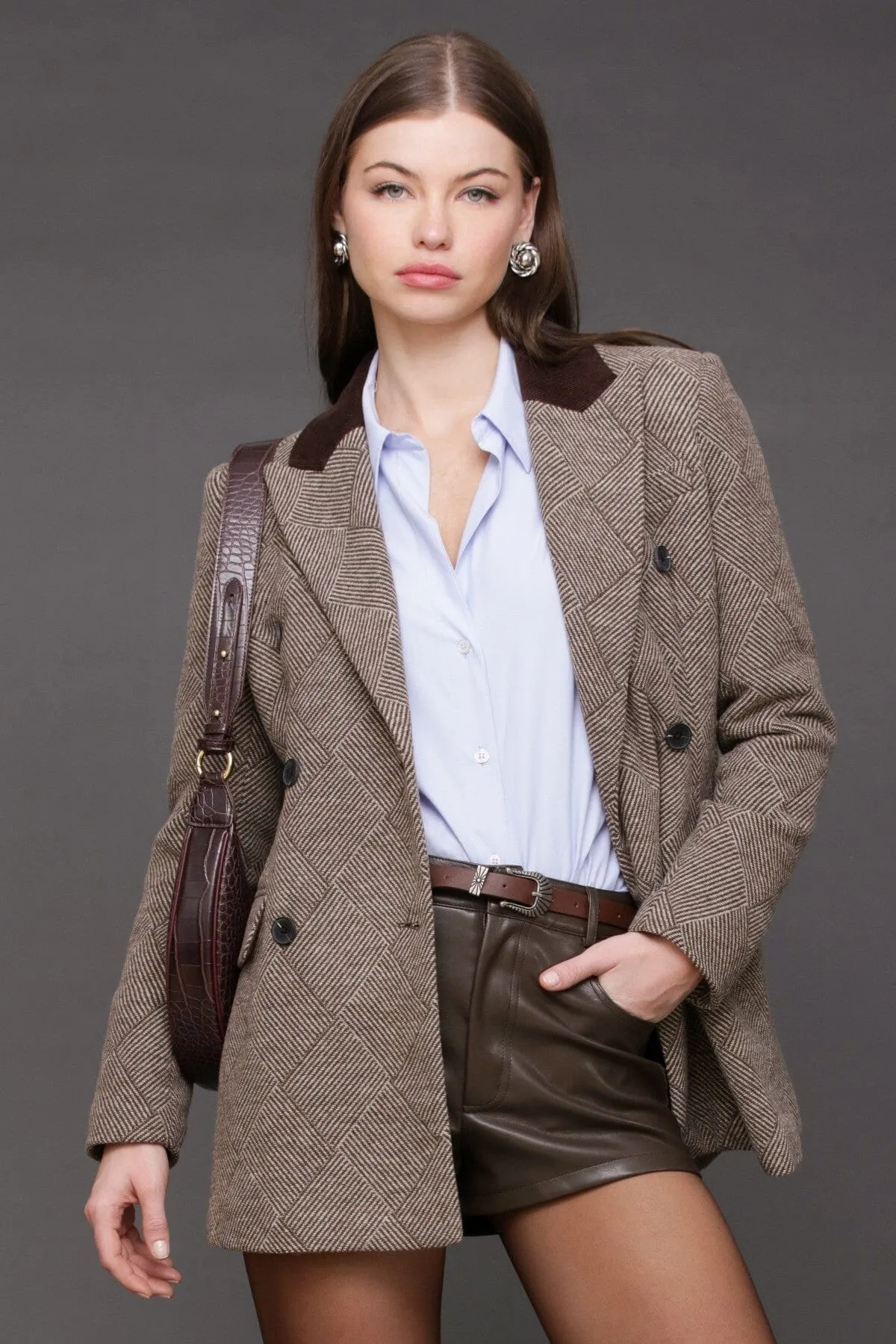 Basketweave Hourglass Blazer sold by Avec Les Filles product image thumbnail 3