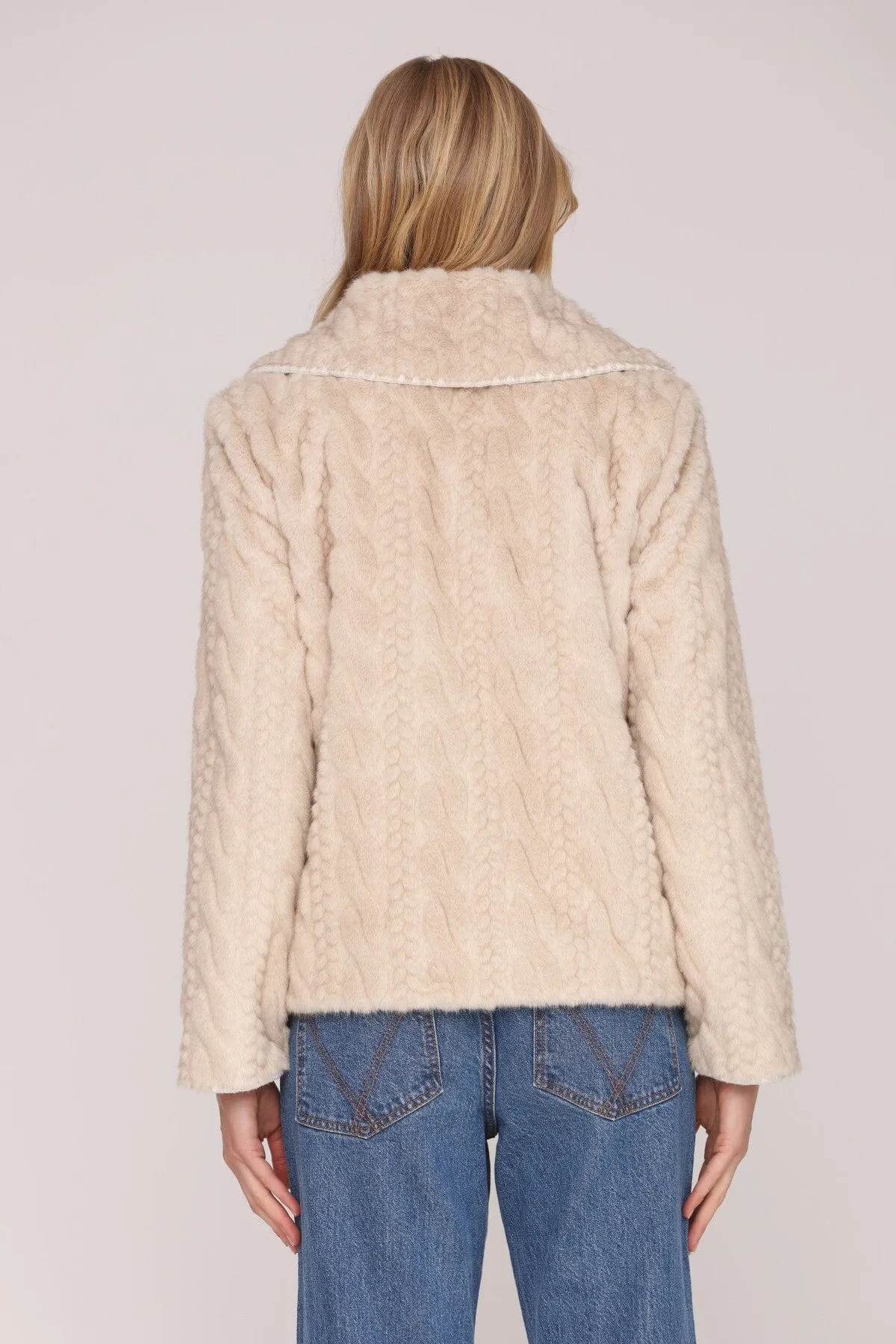 Cable Knit Faux Fur Jacket sold by Avec Les Filles product image thumbnail 5