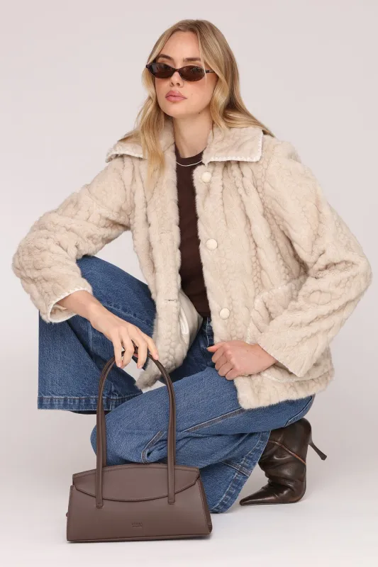 Cable Knit Faux Fur Jacket sold by Avec Les Filles