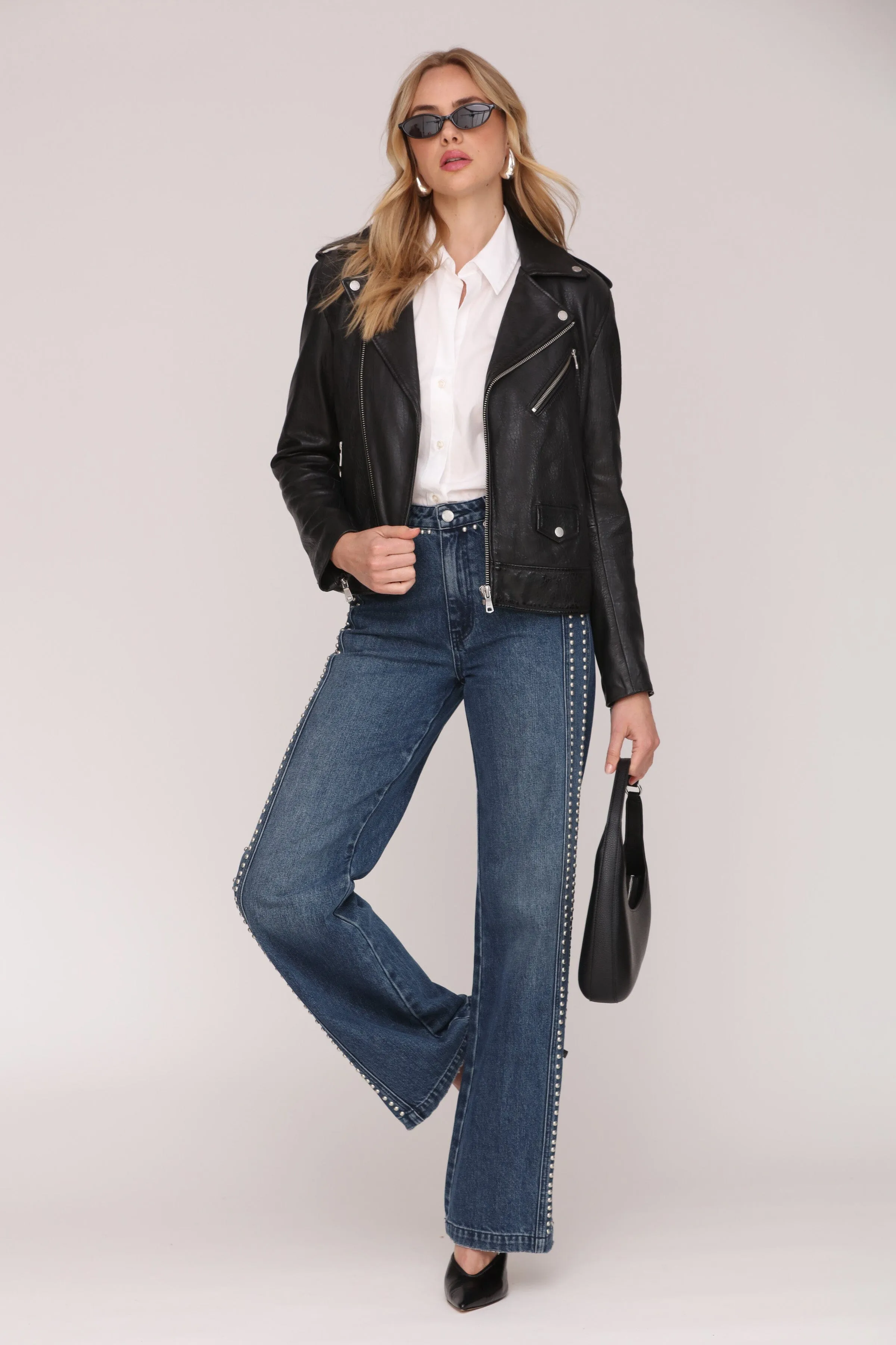 Classic Genuine Leather Biker Jacket sold by Avec Les Filles