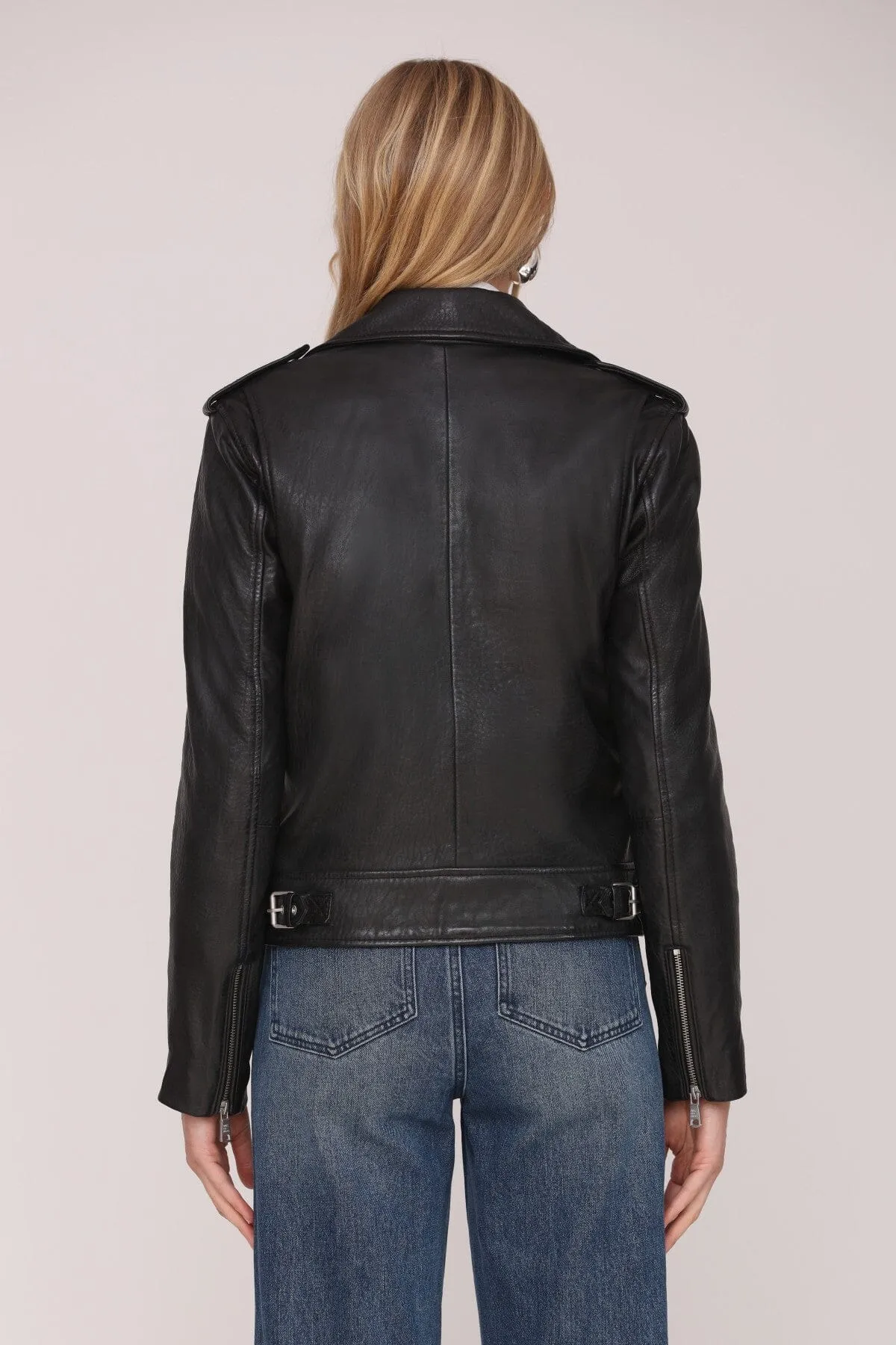 Classic Genuine Leather Biker Jacket sold by Avec Les Filles product image thumbnail 5