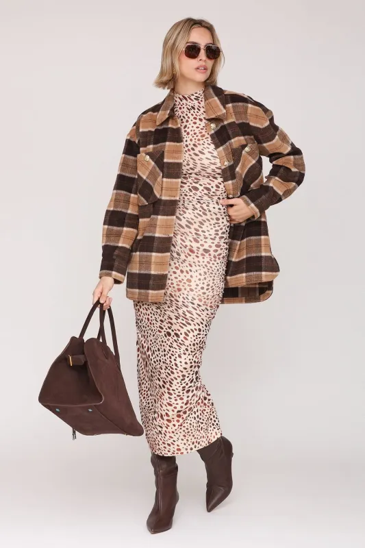 Plaid Wool Blend Oversized Shacket sold by Avec Les Filles