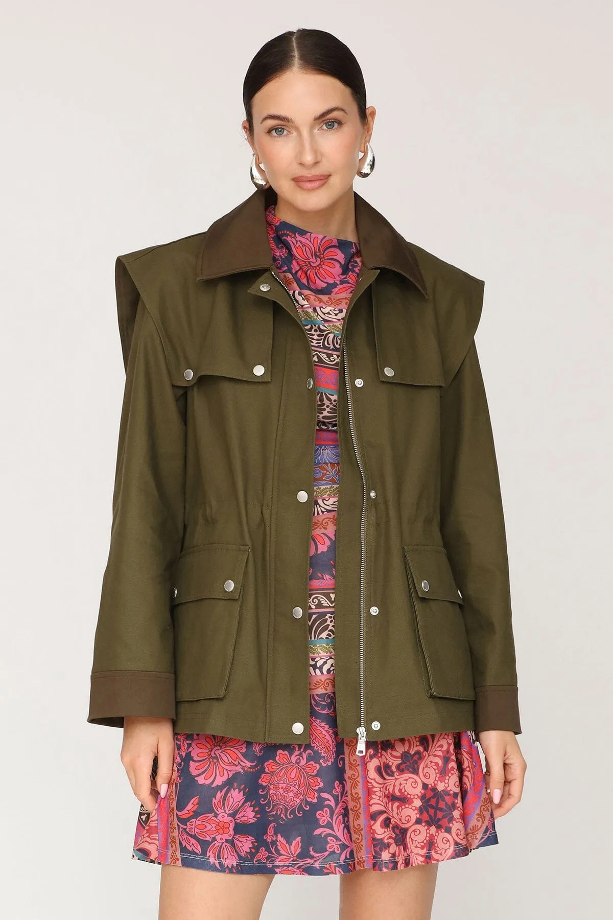 Strong Shoulder Cotton Utility Jacket sold by Avec Les Filles product image thumbnail 3