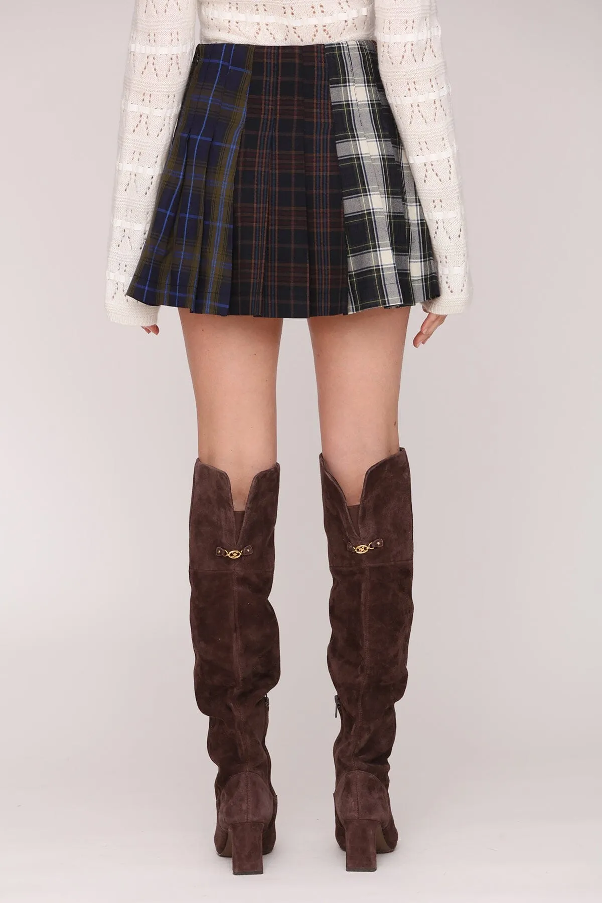 Multi Plaid Pleated Mini Skirt sold by Avec Les Filles product image thumbnail 5
