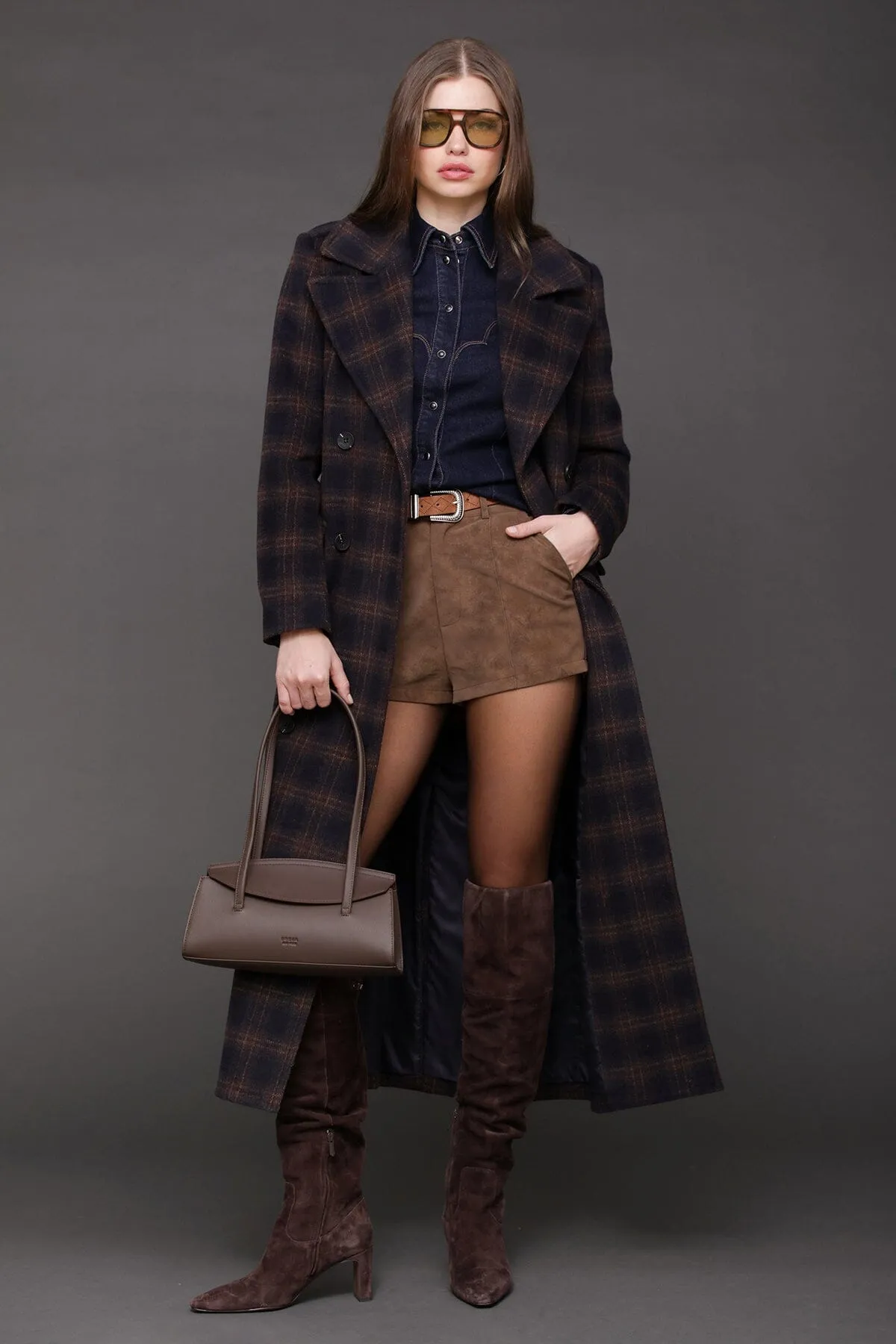 Plaid Double Breasted Maxi Coat sold by Avec Les Filles product image thumbnail 4