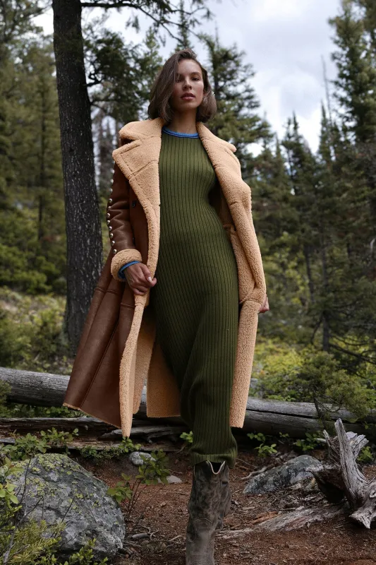 Studded Faux Shearling Coat sold by Avec Les Filles