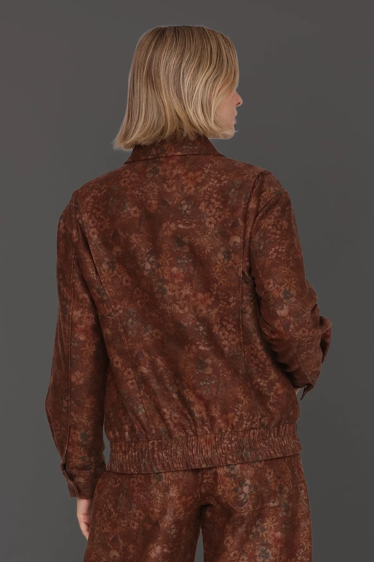Floral Print Relaxed Bomber Jacket sold by Avec Les Filles product image thumbnail 5