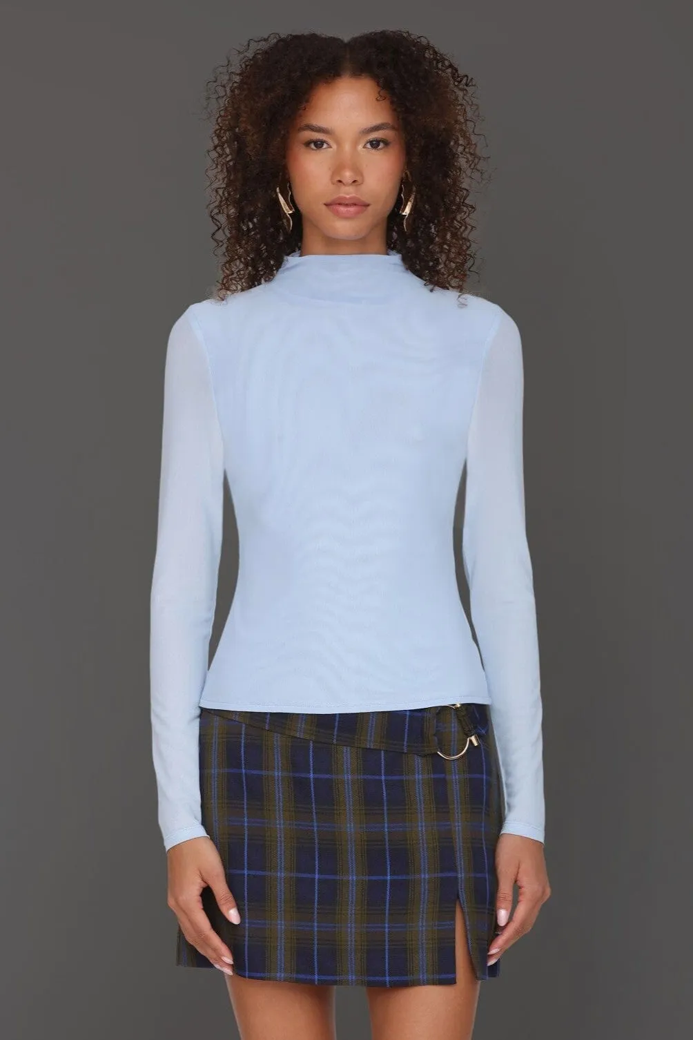 Mesh Mockneck Long Sleeve Top sold by Avec Les Filles product image thumbnail 3