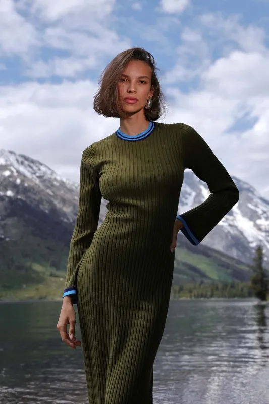 Contrast Trim Maxi Sweater Dress sold by Avec Les Filles