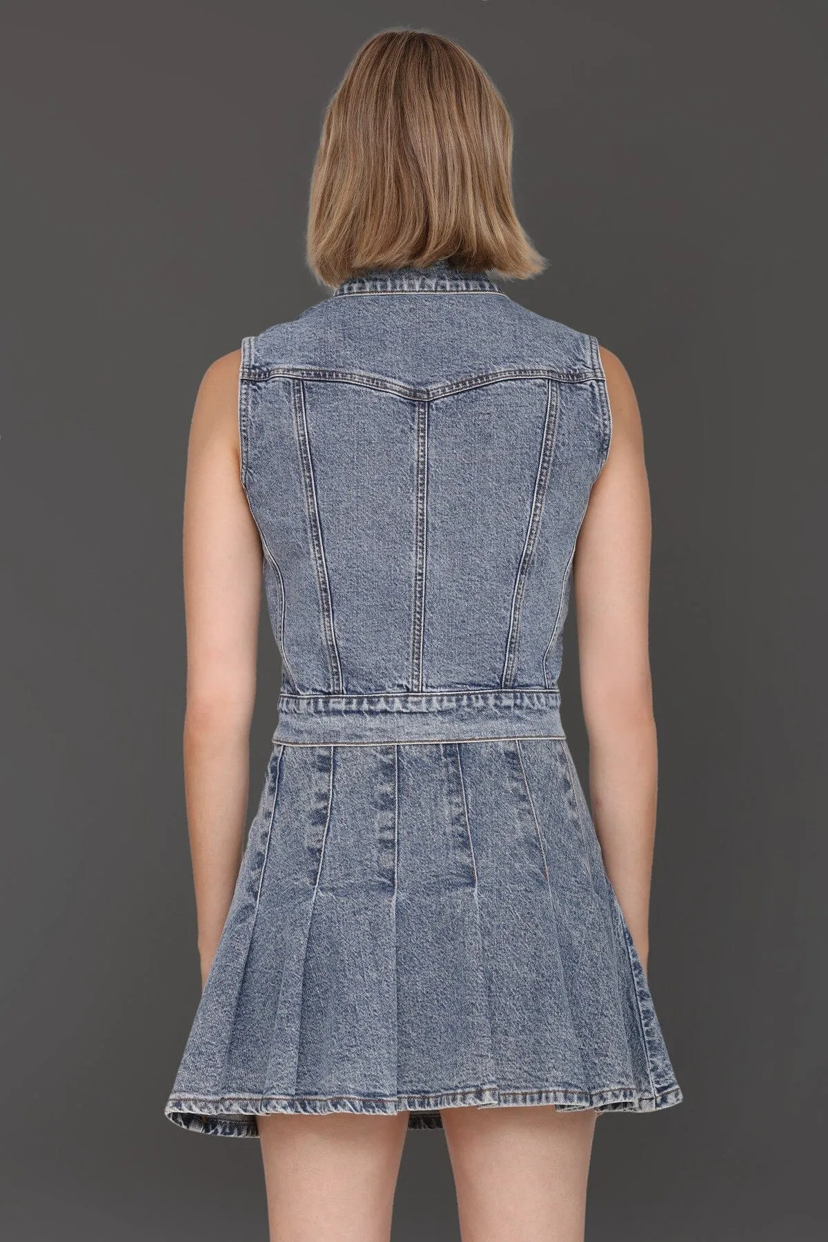 Novelty Button Denim Vest Top sold by Avec Les Filles product image thumbnail 5