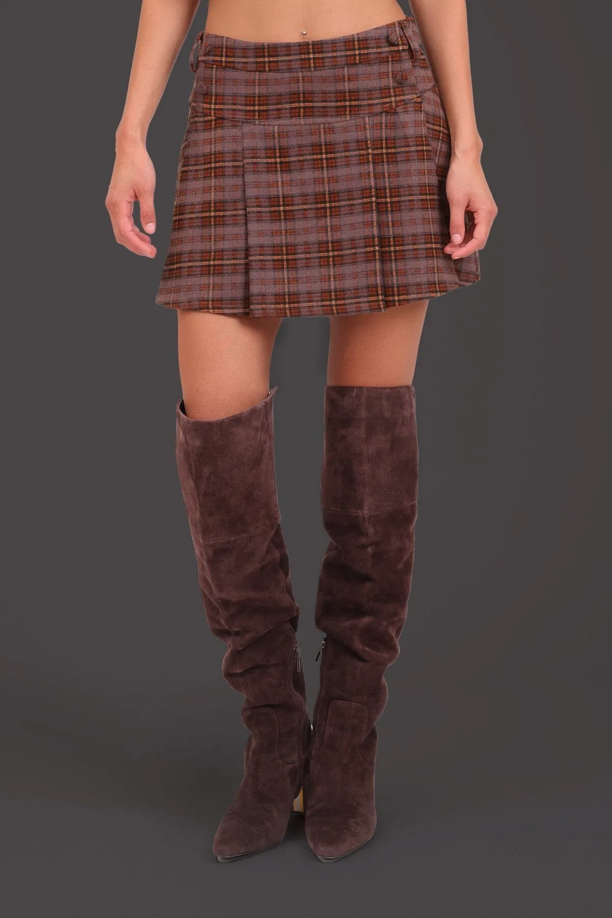 Plaid Pleated Mini Skort sold by Avec Les Filles product image thumbnail 3