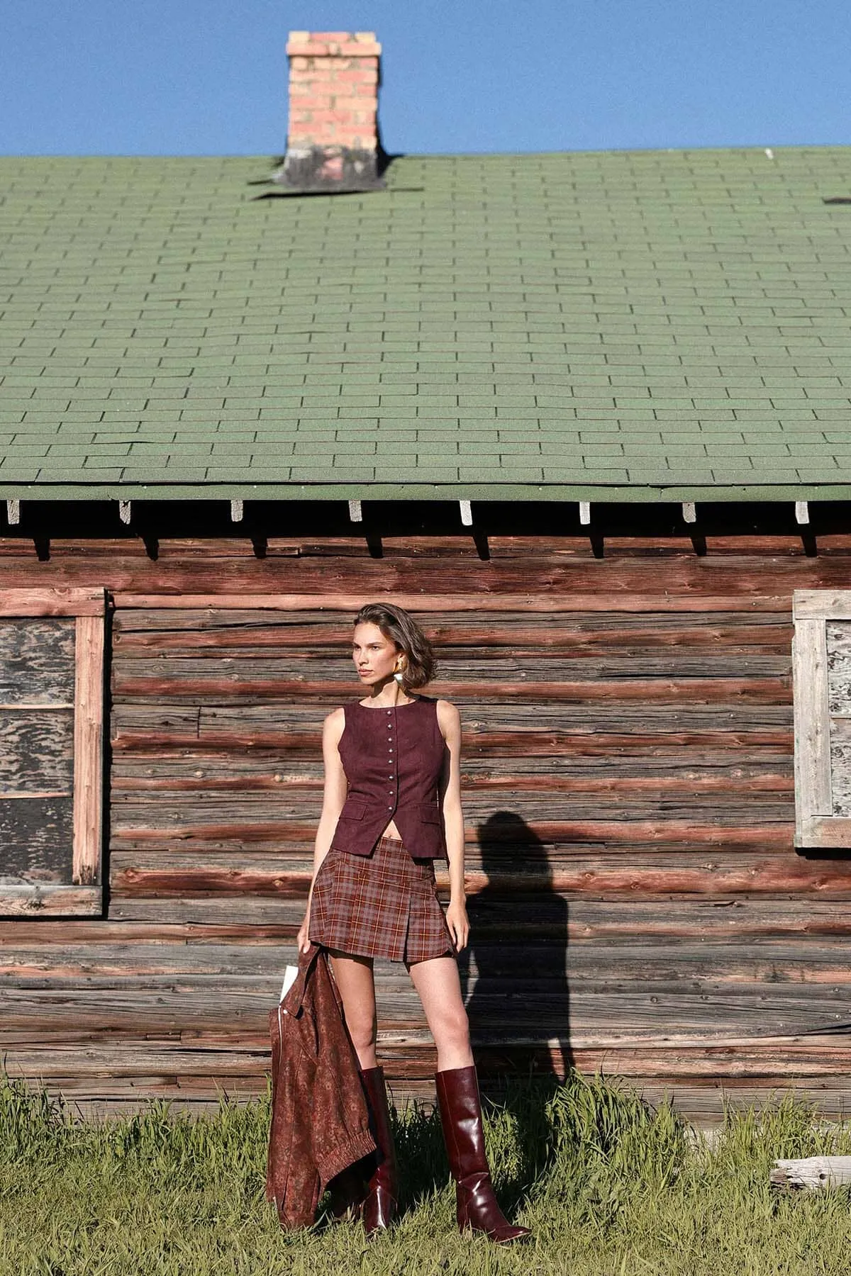 Plaid Pleated Mini Skort sold by Avec Les Filles product image thumbnail 2