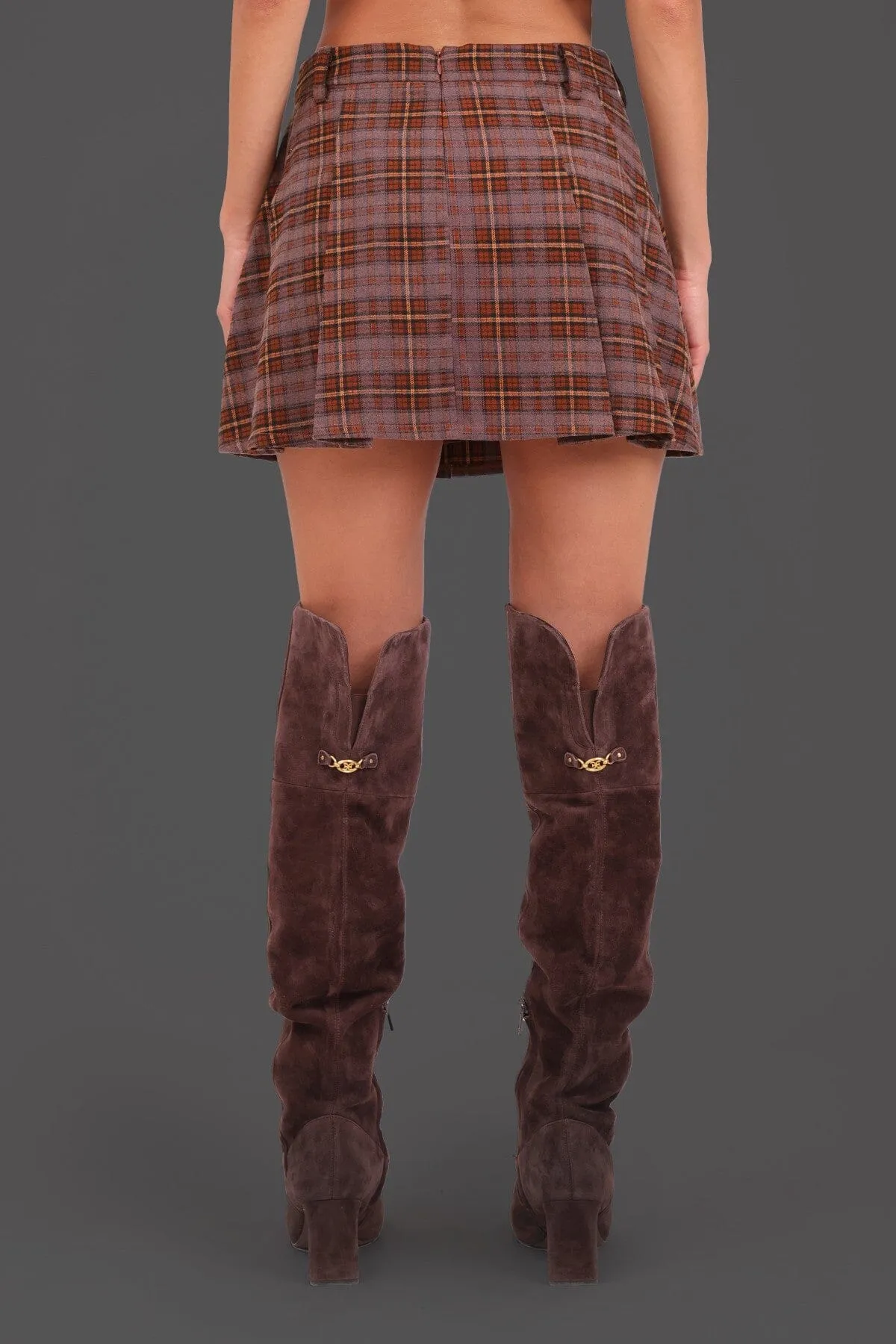 Plaid Pleated Mini Skort sold by Avec Les Filles product image thumbnail 5