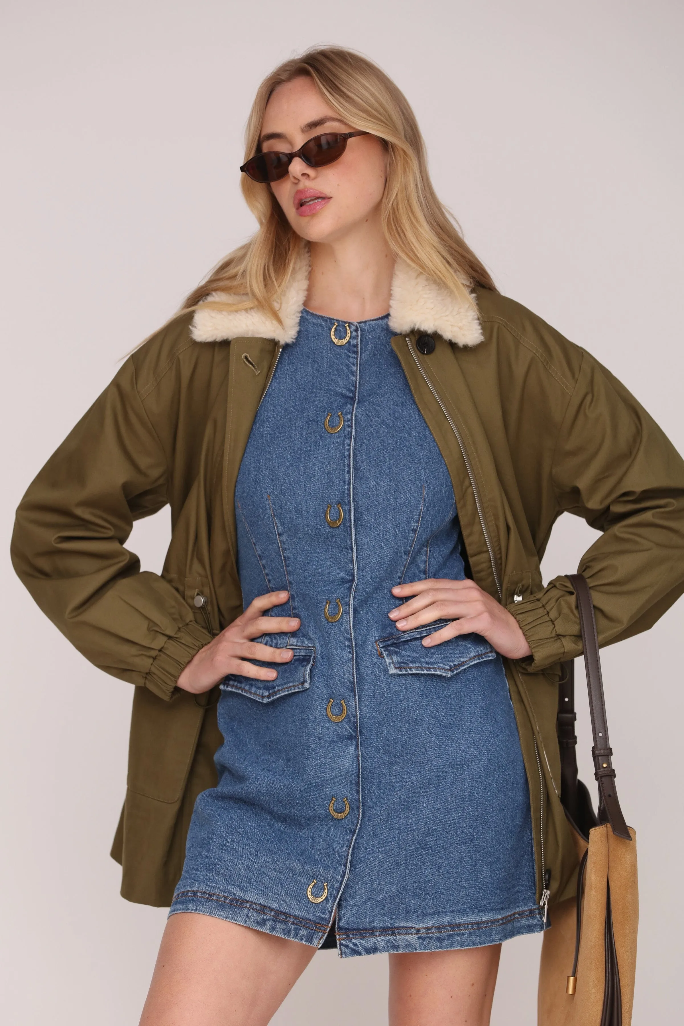Faux Fur Collared Cotton Parka sold by Avec Les Filles