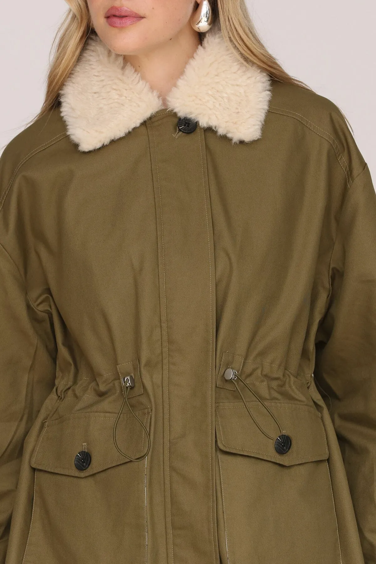 Faux Fur Collared Cotton Parka sold by Avec Les Filles product image thumbnail 2